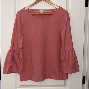 J. Crew red and white striped shirt